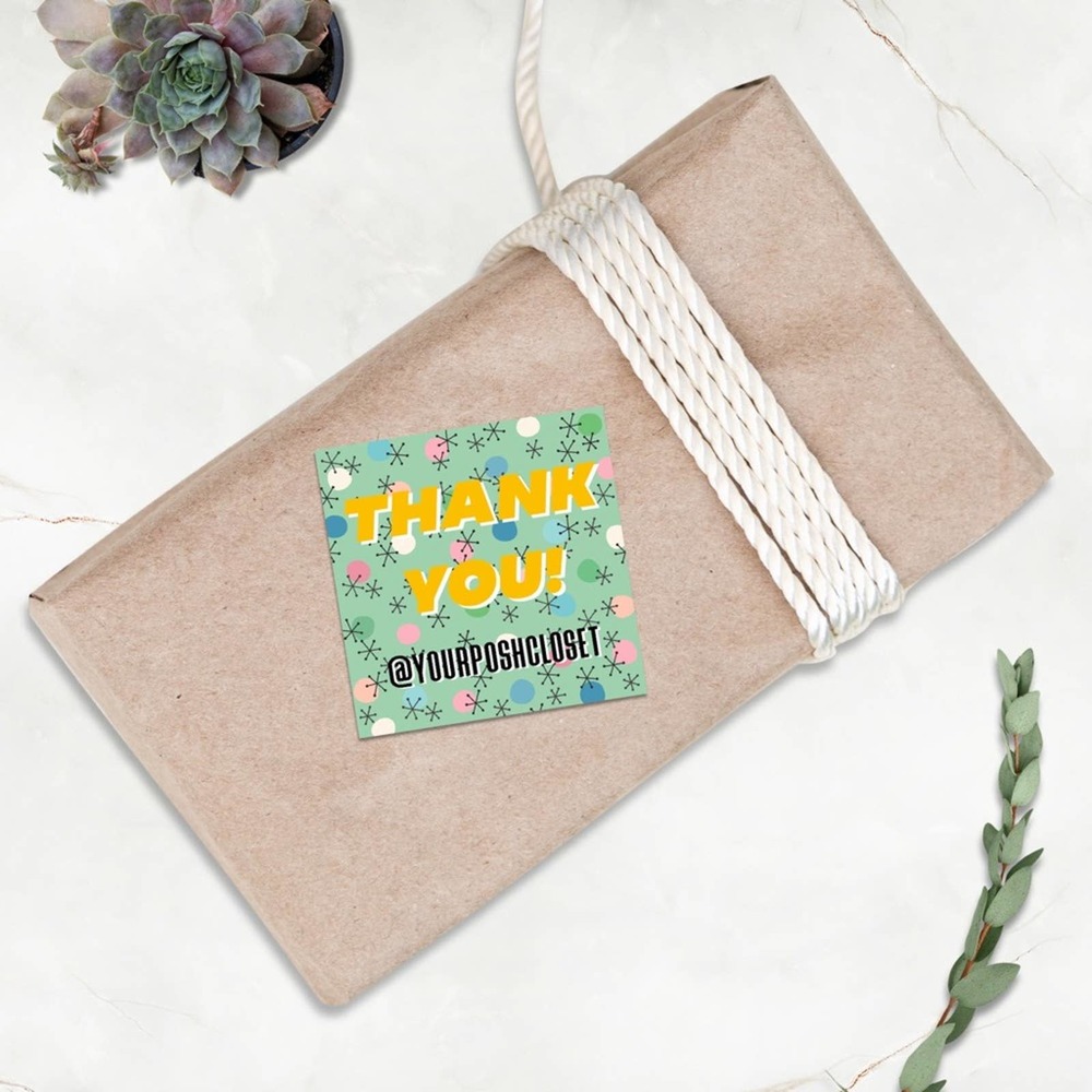 1.75” Personalized Retro Thank You Stickers 120 Ct - Picture 5 of 7